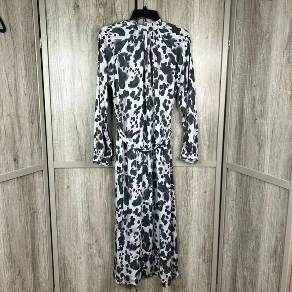 Cloth & Stone Midi Dress Animal Print Long Sleeves Ecovero Sz S - Picture 9 of 10